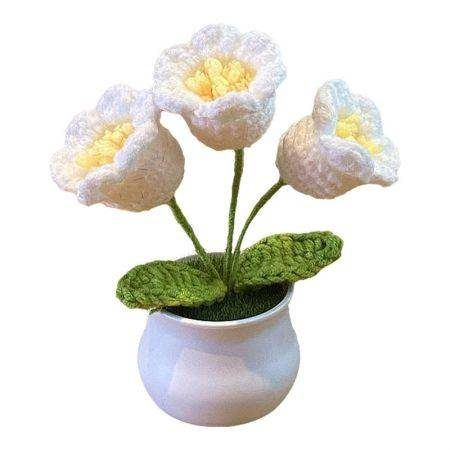 34款小盆栽E-3朵铃兰花-白色